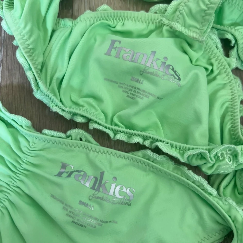 Frankies Bikinis Colby Eyelet Ruffle Bikini SET in Mint Green Size S